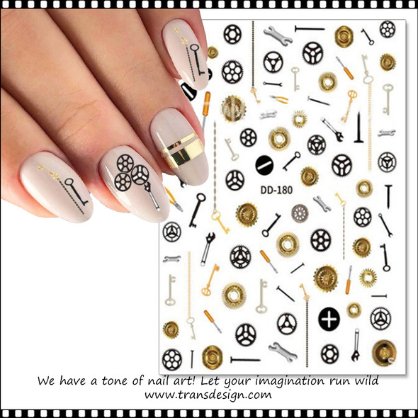 NAIL STICKER Miscellaneous, Tools, Cogs & Keys #DD-180