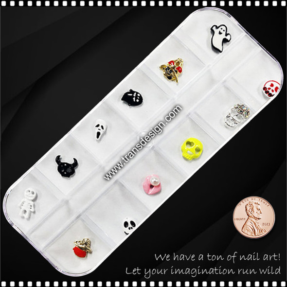 NAIL CHARM RESIN Skull & Assorted Design 12/Case #7474