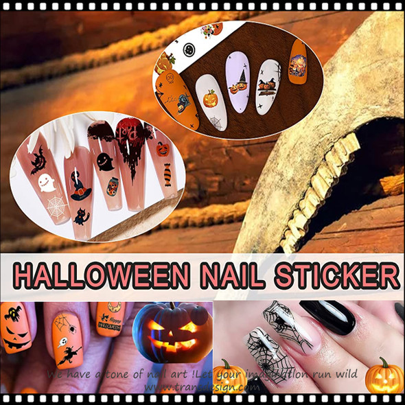 NAIL STICKER Halloween, Friendly Ghosts, Pumpkins, and Witches #WS-51