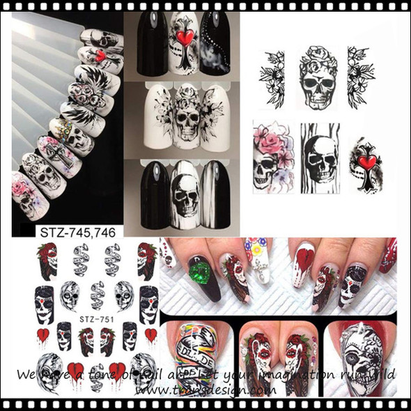 NAIL STICKER Creepy & Halloween-Themed 25 Sheets