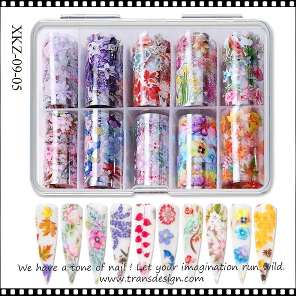 INSTANT FOIL Assorted Flower, 10 Rolls/Case #XKZ-09-05