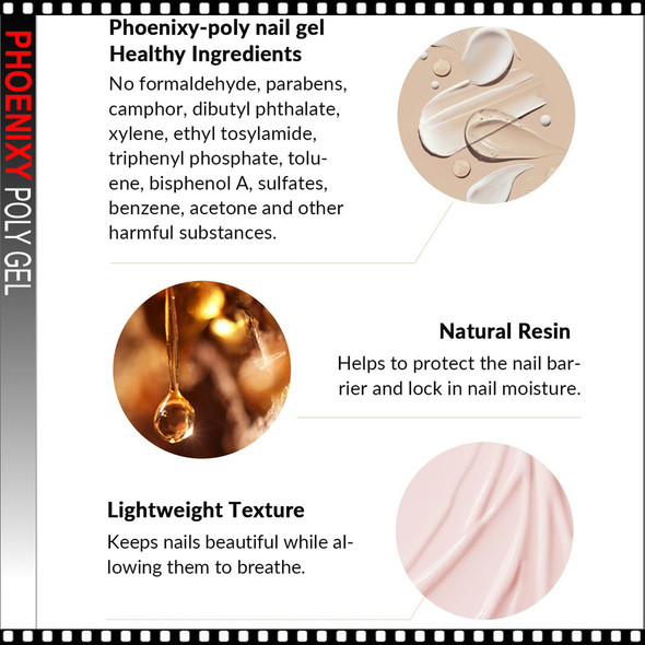 PHOENIXY Poly Gel, Light Pink 0.5oz. #004