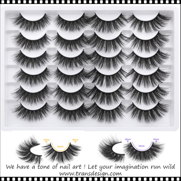 NEWCALLY 2 Styles Mixed Dramatic Long Lashes 12 Pair/Pack