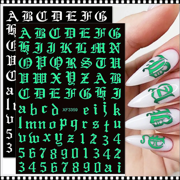 NAIL STICKER Font, Gold Hologram Alphabet #XF3262 - TDI, Inc