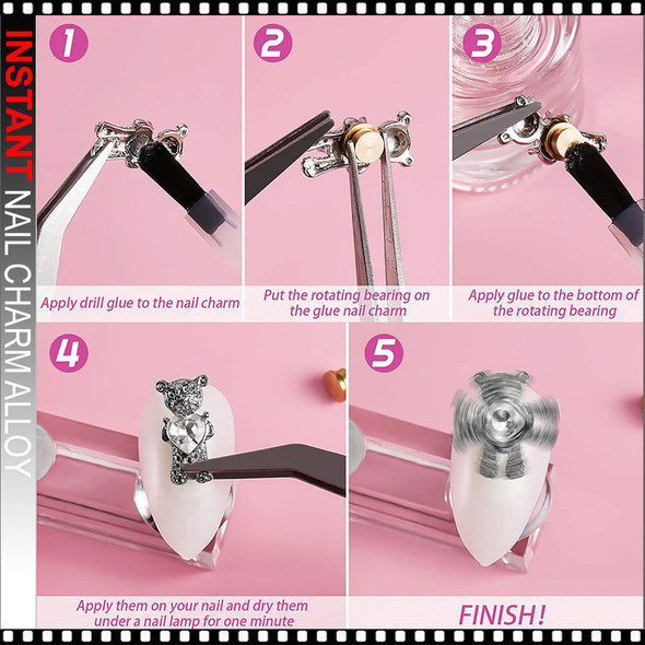 NAIL CHARM ALLOY Spinning 10 Pieces Gold