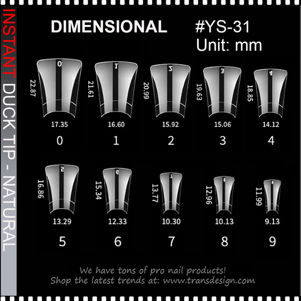 INSTANT TIP Half Cover, Natural, Duck Feet 500/Case #YS-31N 