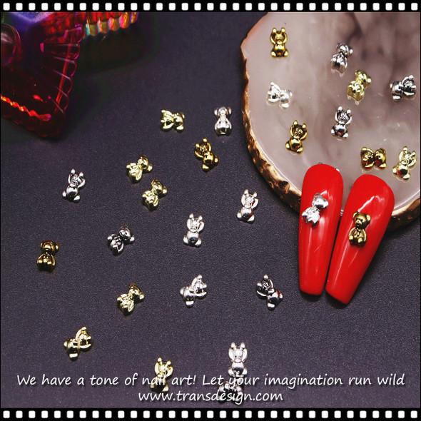 NAIL CHARM ALLOY Assorted Bear 12/Case #XF-015