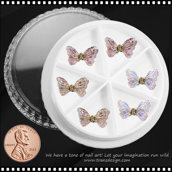 NAIL CHARM RESIN Aurora Flutter Wing Butterfly 6/Wheel #2