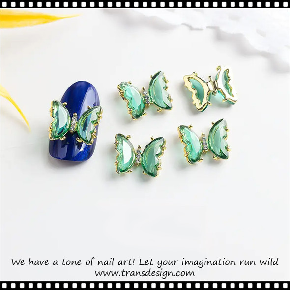 NAIL CHARM RHINESTONE Shimmer Butterfly 6/Case