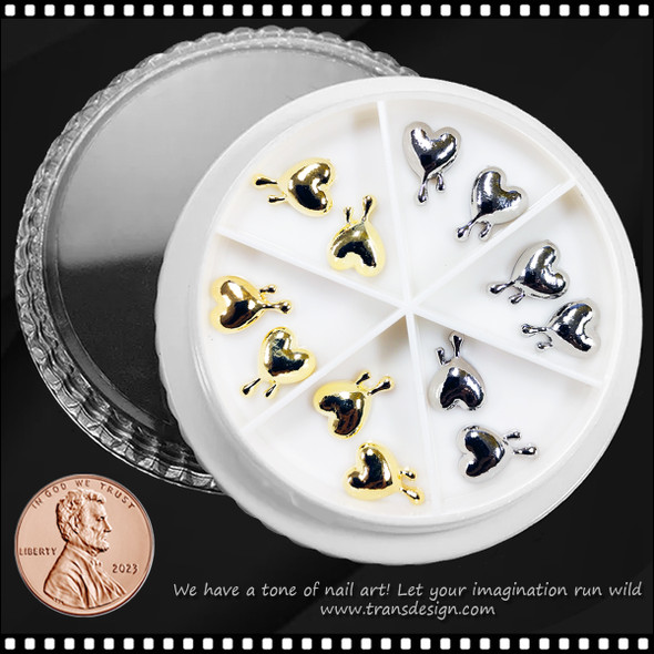 NAIL CHARM ALLOY Bleeding Heart 12/Wheel