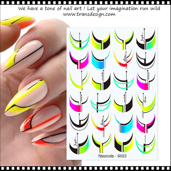 NAIL STICKER French, Color Full #S023