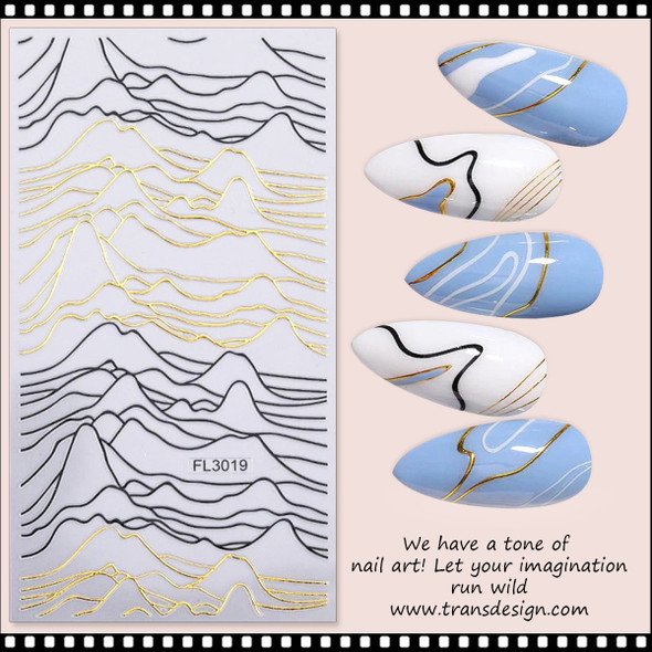 NAIL STICKER Stripe, Assorted Stripping Pattern #FL3019