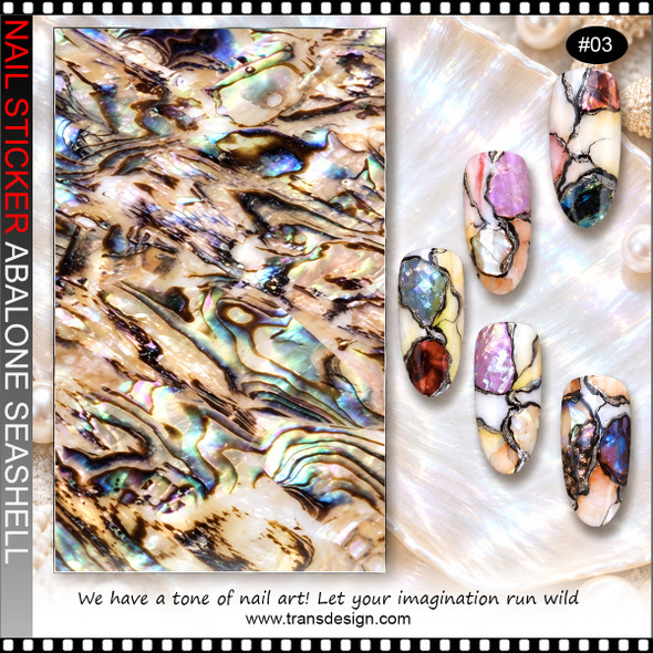 NAIL STICKER Abalone Seashell - Tulip Shell #03