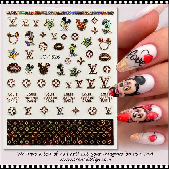 LV glow in the dark nail stickers decals – JELLY NAILS 1