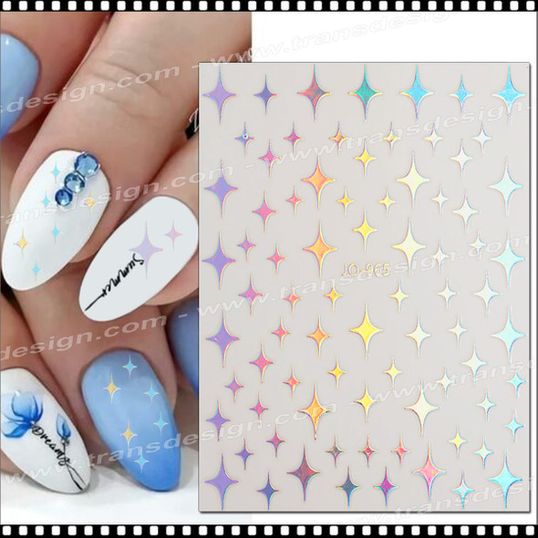 NAIL STICKER Star, Silver Hologram #JO-965
