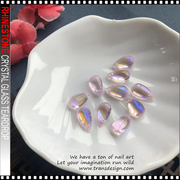 NAIL CHARM RHINESTONE Crystal Glass Large Teardrop 8x15mm. 20/Pk #15 *