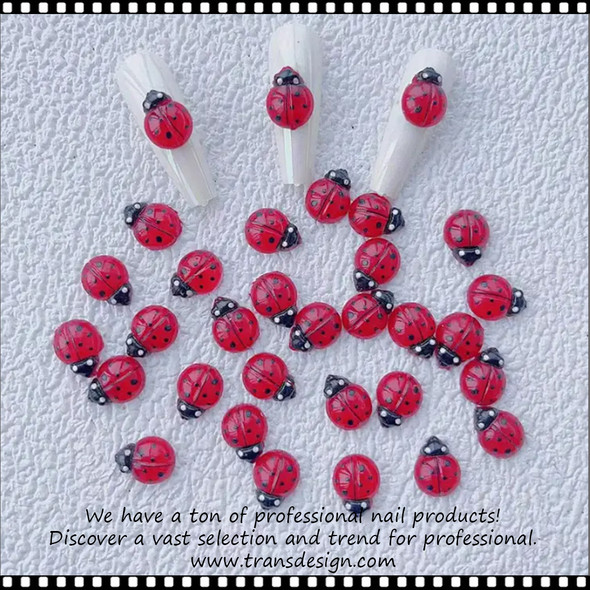 NAIL CHARM RESIN Ladybug 20 Pcs/bag