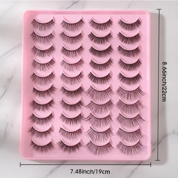 EYELASHES D Curl Wispy Cat Eye Lashes Mink 20/Pairs
