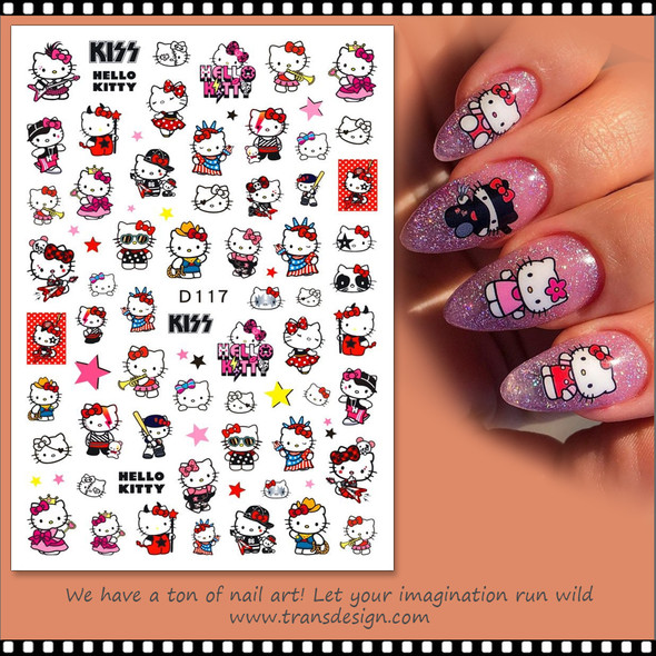 6 Sheets Louis Vuitton Nail Stickers HelloKitty