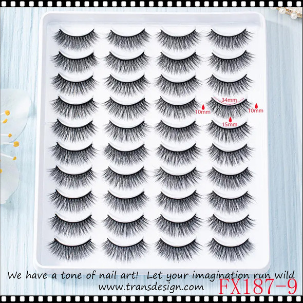EYELASHES 6D Fluffy Mink Natural Looking 20/Pairs #FX187-9