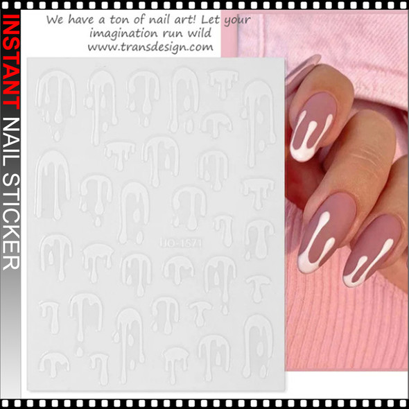 NAIL STICKER Dripping Paint Iridescent Rainbow #JO-1571