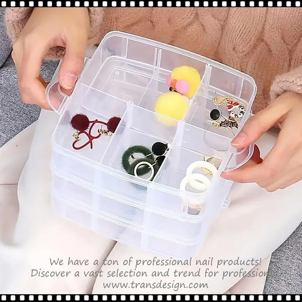 BOX Organizer 3-Tier, 18 Grids, 6.38" x 6" x 5" H.