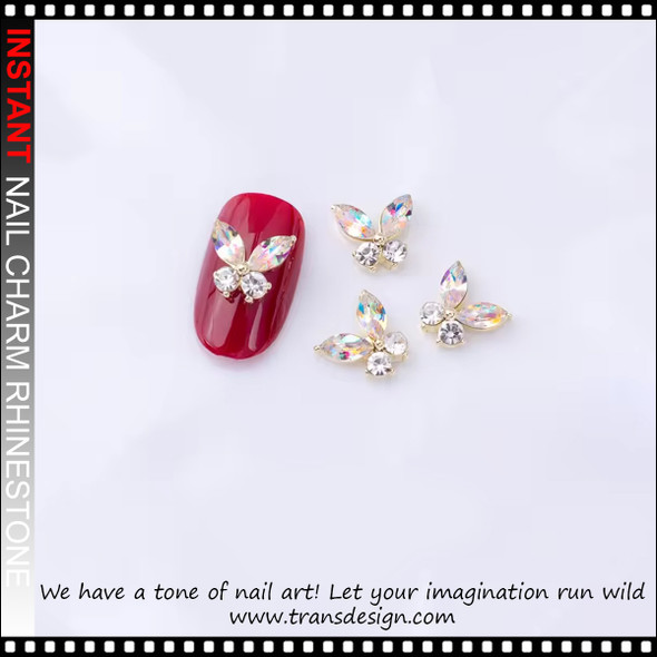 NAIL CHARM RHINESTONE Butterfly 6/Case