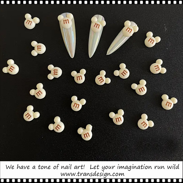 NAIL CHARM RESIN Bow, Bear, Rabbit Ears 20/Pack 