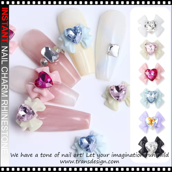 NAIL CHARM RHINESTONE Bows 12/Case