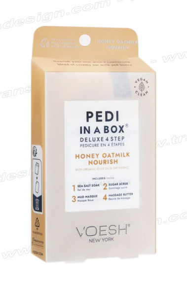 VOESH Pedi in a Box Deluxe 4 STEP Honey Oatmilk Nourish (50boxes/case)