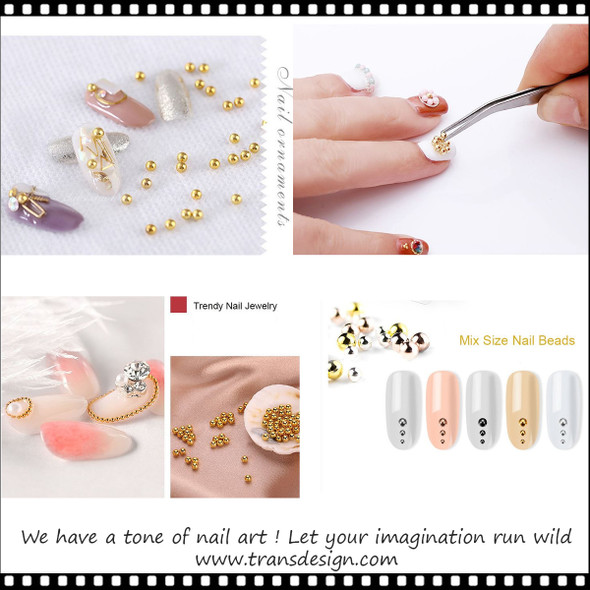 CAVIAR BEAD Metal Micro Mini Chrome 6 Size/Pack *