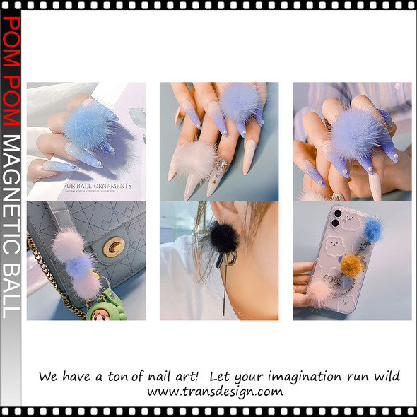 POM POM MAGNETIC BALL Red & Blue 6/Case