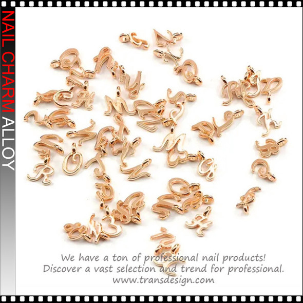 NAIL CHARM ALLOY Ancient Rose Gold 52 Letters Matching