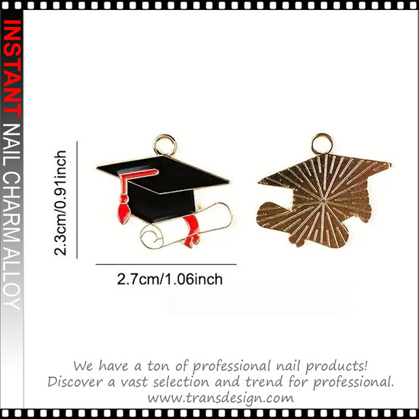 NAIL CHARM ALLOY Graduation Cap 10/Pack *