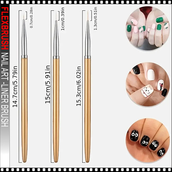 NAIL ART Painting Liner Brush 3Pcs