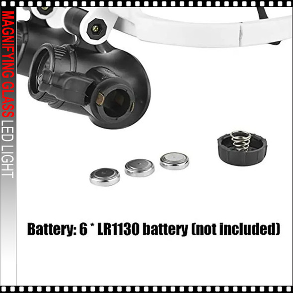 Headband Magnifying Glass With 2 LED Light *