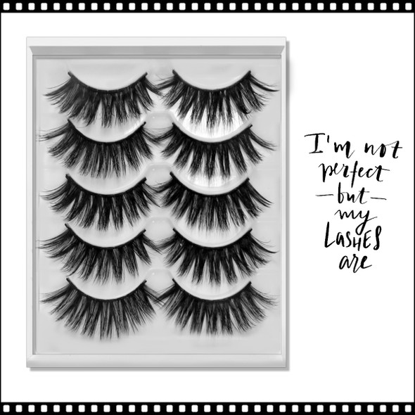 INSTANT EYELASH Open Eye Style, C-Curl, Medium Length, Spike Cluster Lashes,  5 Pairs/Pack #3D-15