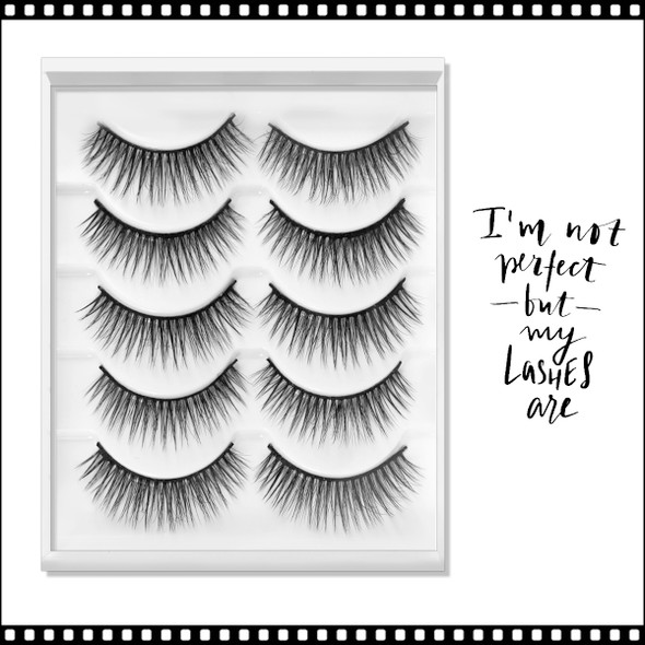 INSTANT EYELASH Cat Eye style, C-Curl, Medium Length, Cluster Lashes, 5 Pairs/Pack #XX5