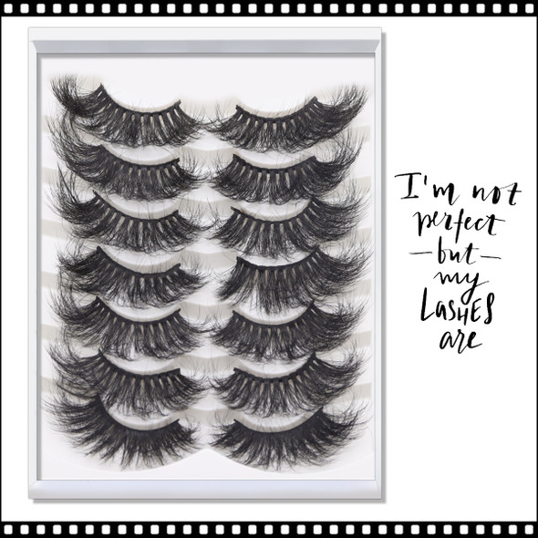 INSTANT EYELASH Deep Open Eye Styles, D-Curl, Mega Volume, Fluffy Lashes, 7 Pairs/Pack  #XFC-005