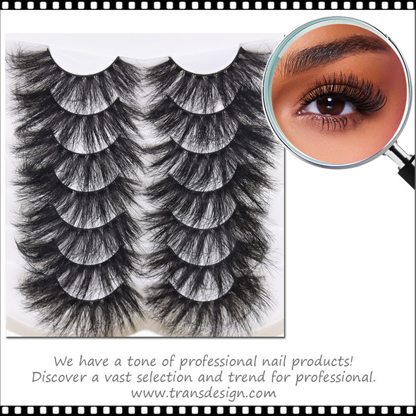 INSTANT EYELASH Deep Fried Flared Style, D-Curl, Mega Volume Cluster  Lashes, 7 Pairs/Pack  #XFC-007