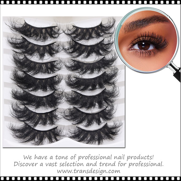 INSTANT EYELASH Doll Eye Style, D-Curl, Mega Volume, Curly Criss-Cross Cluster Lashes, 7 Pairs/Pack  #XFC-008