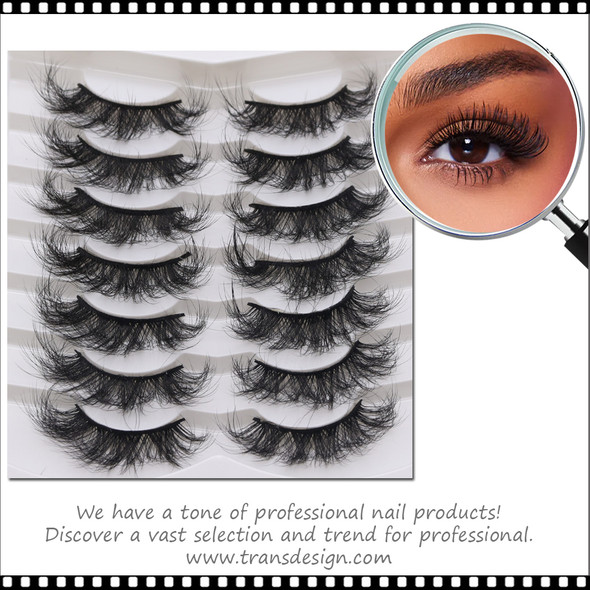 INSTANT EYELASH Deep Fried Doll Eye Style, D-Curl,  Voluminous Curly Criss-Cross Lashes, 7 Pairs/Pack  XFC-012