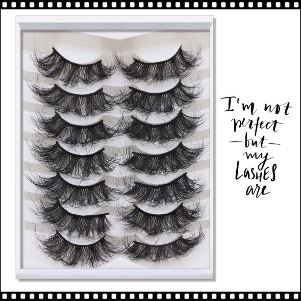 INSTANT EYELASH Deep Open Eye Style, D-Curl,  Voluminous Fluffy Cluster  Lashes, 7 Pairs/Pack  #XFC-013