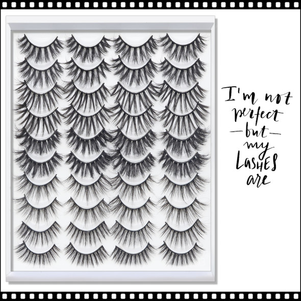 INSTANT EYELASH Multi-Styles, C-Curl, Multi-Sizes, High Volumes, Fluffy Cluster Lashes, 20 Pairs/Pack  #G503