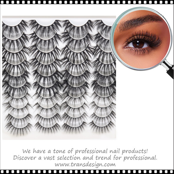 INSTANT EYELASH Multi-Styles, C-Curl, Multi-Sizes, High Volumes, Fluffy Cluster Lashes, 20 Pairs/Pack  #G503