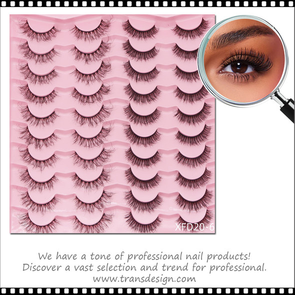 INSTANT EYELASH Multi-Styles, C-Curl, Light Volume, Wispy Lashes, 20 Pairs/Pack # XFD20-6