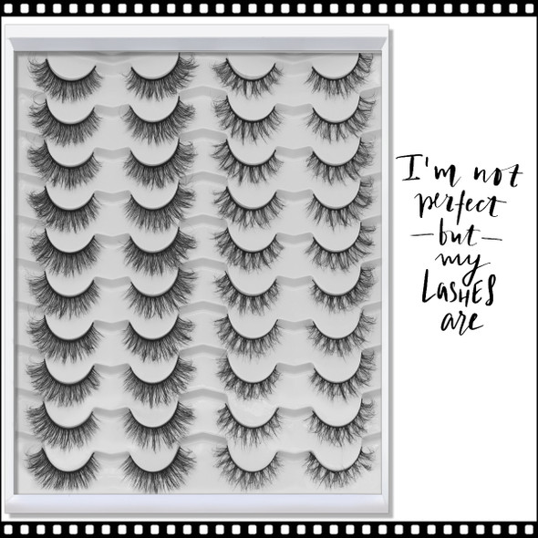 INSTANT EYELASH Multi-Styles, C-Curl, Light Volume , Fluffy Lashes, 20 Pairs/Pack  # XFD20-9