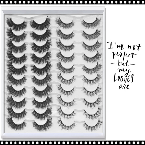 INSTANT EYELASH Open Eye Styles, C-Curl, Multi-Volumes, Fluffy Cluster Lashes, 20 Pairs/Pack  #XFD20-15