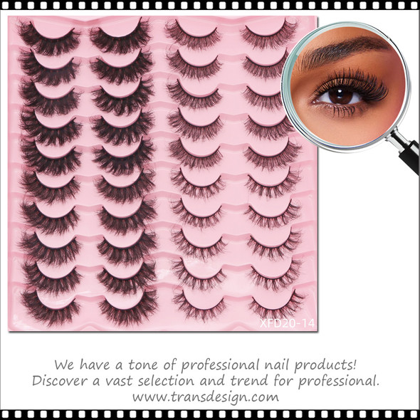 INSTANT EYELASH Open Eye Styles, C-Curl, Multi-Volumes, Fluffy Cluster Lashes, 20 Pairs/Pack  #XFD20-15