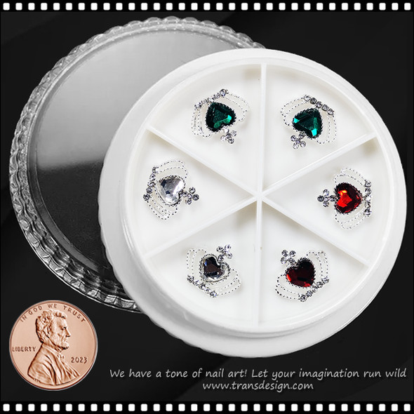 NAIL CHARM RHINESTONE, Silver Design 6/Case #2